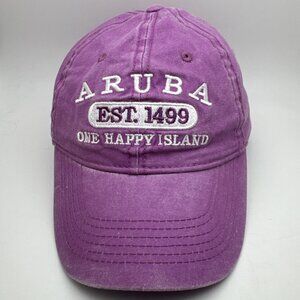 ARUBA One Happy Island Hat Est. 1499 Lavender Beach Cap Ocean Water Yacht GR58